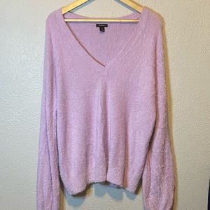 Halogen by Nordstrom Lavender Cozy Sweater V-Neck Top